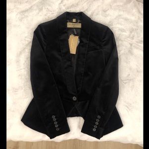 Black Velvet Burberry Blazer - UK 6/US 4